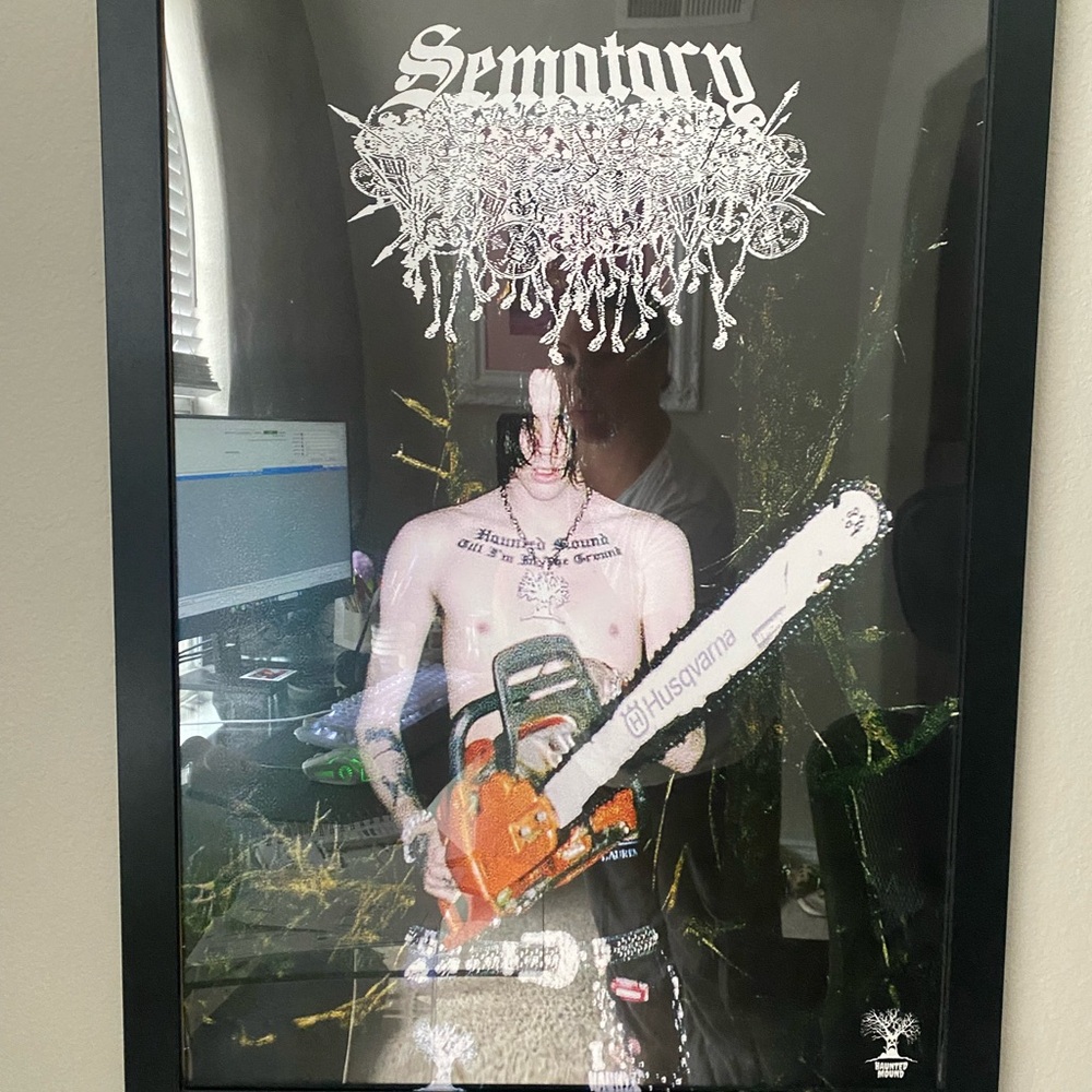 Sematary Art Poster with Chainsaw Design